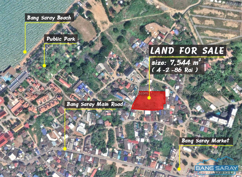 Big Plot of Land for Sale in Ocean Side of Bang Saray Land  For sale