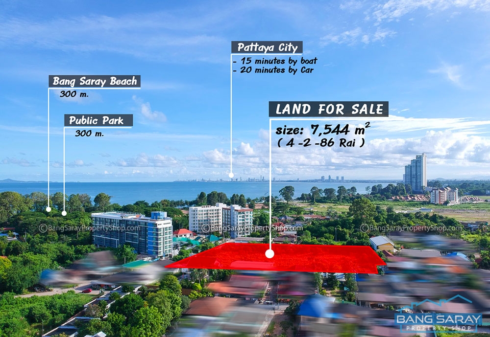 Big Plot of Land for Sale in Ocean Side of Bang Saray Land  For sale