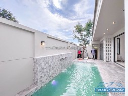 Private Pool Villa Modern Tropical Style - 2 Bedrooms House For Sale In Bang Saray, Na Jomtien