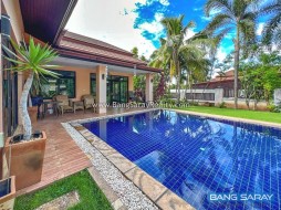 House With Large Pool & Garden For Sale, Corner Plot - 3 Bedrooms House For Sale In Bang Saray, Na Jomtien