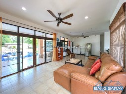 House With Large Pool & Garden For Sale, Corner Plot - 3 Bedrooms House For Sale In Bang Saray, Na Jomtien