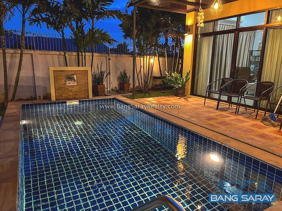 Pool Villa Corner Plot for Rent, Beachside Bang Saray House  For rent