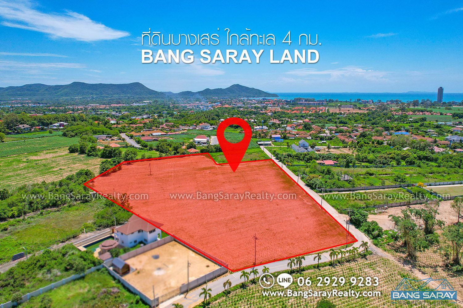11 Rai of Land in Bang Saray for Sale Land  For sale
