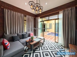 Modern Dark Interior Pool Villa – Bang Saray Beachside - 3 Bedrooms House For Sale In Bang Saray, Na Jomtien